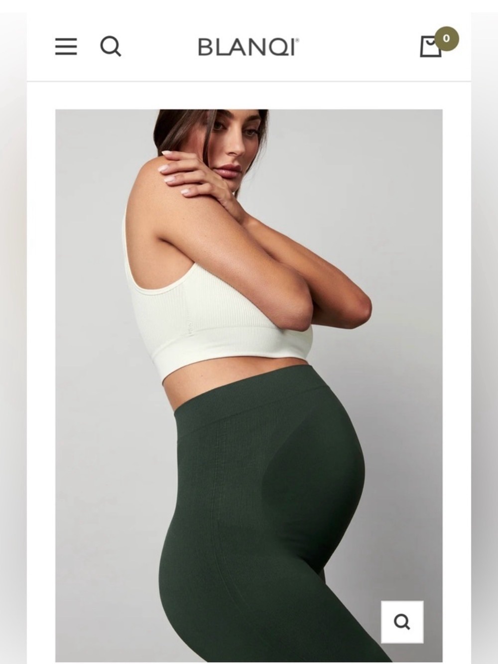 BLANQI Everyday Maternity Belly Support Leggings Green Small
